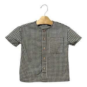 Resort By Euro Boys Black & White Check Button-Up Shirt Size 4 Short Sleeves
